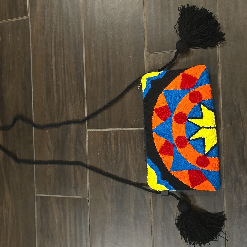 Wayuu Clutch Bag Handmade‎ Tapestry Purse Needlepunch Colorful NWOT